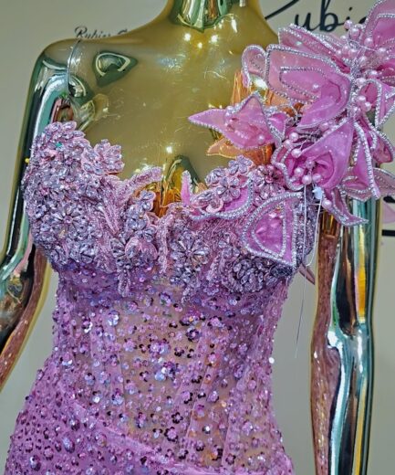 Starlight Bloom Embellished Prom Dress